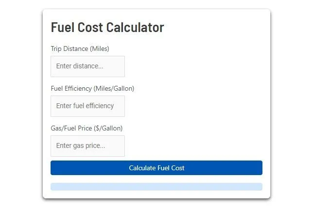 Fuel Cost Calculator - Tire Blogger