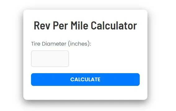 Rev Per Mile Calculator - Tire Blogger