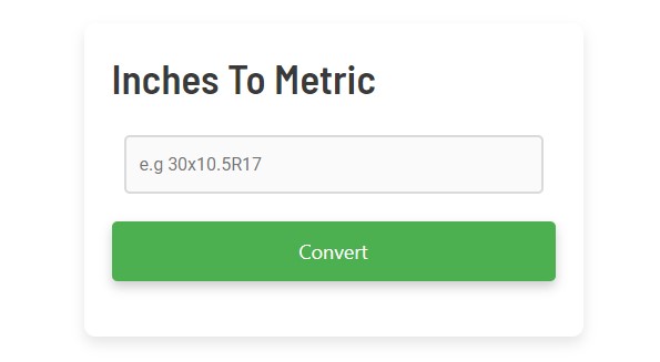Tire Size Inches to Metric