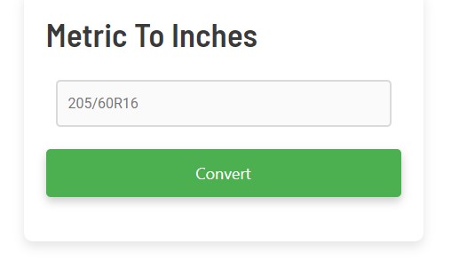 Tire Size Metric to Inches