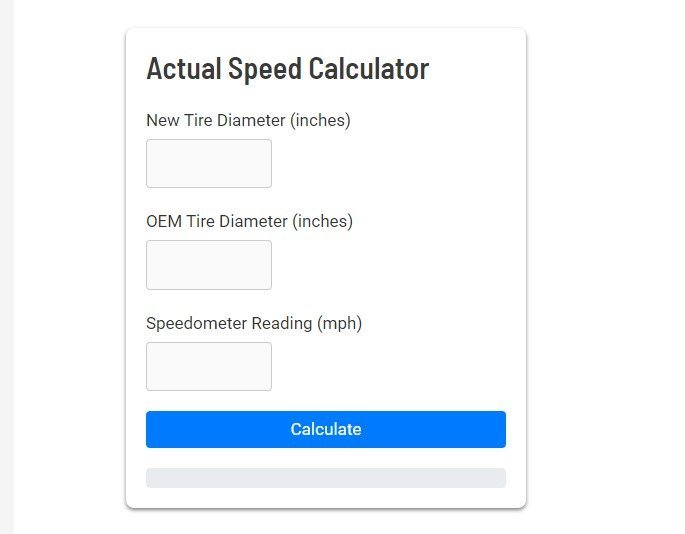 Tire Size Speed Calculator - Tire Blogger